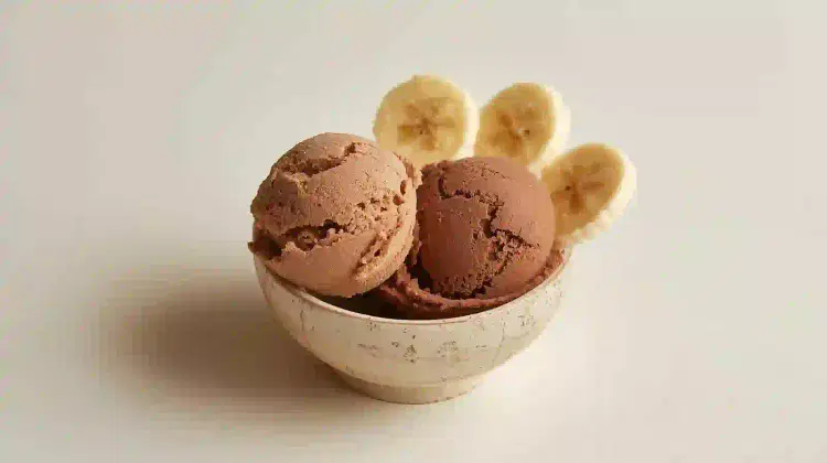helado de banano y cacao