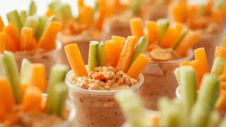 palitos de zanahoria y pepino con hummus