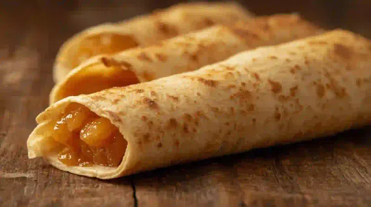 rollitos de tortilla y puré de frutas