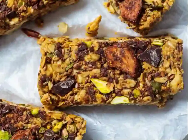 barras de avena y frutas