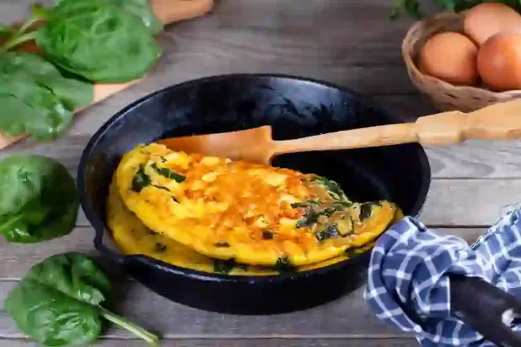 omelette de espinaca y queso