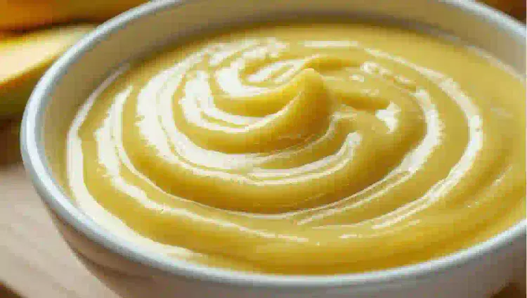 papilla de mango y yogur