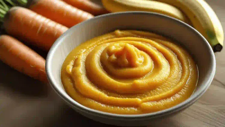 papilla de plátano y zanahoria