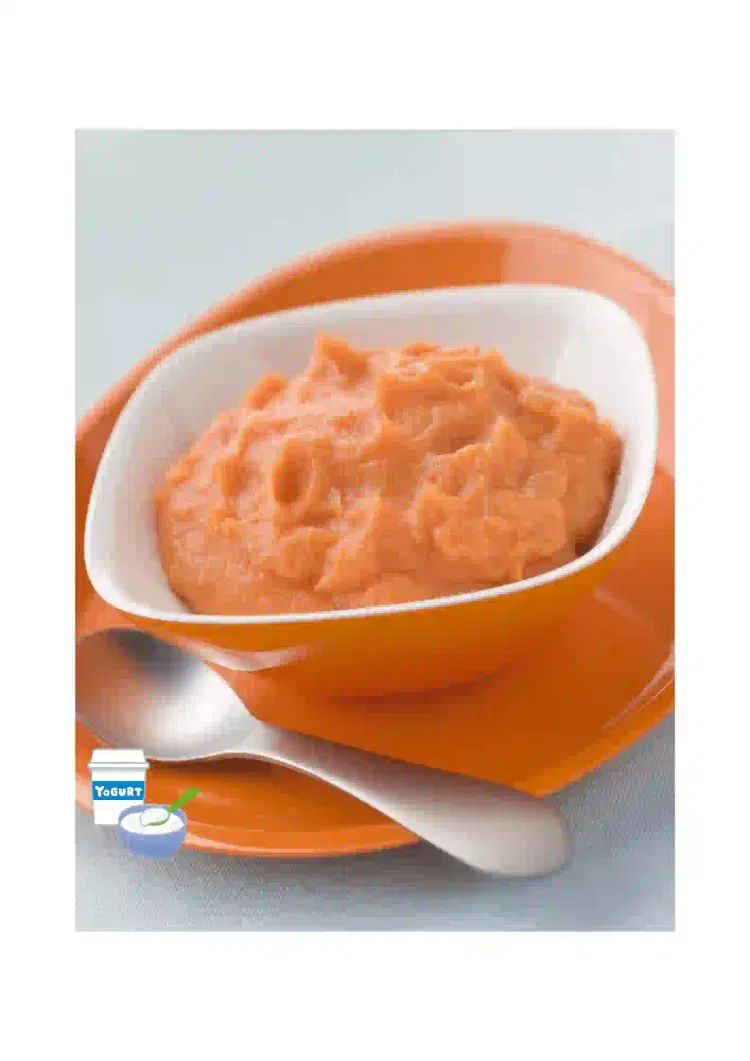 puré de batata y yogur