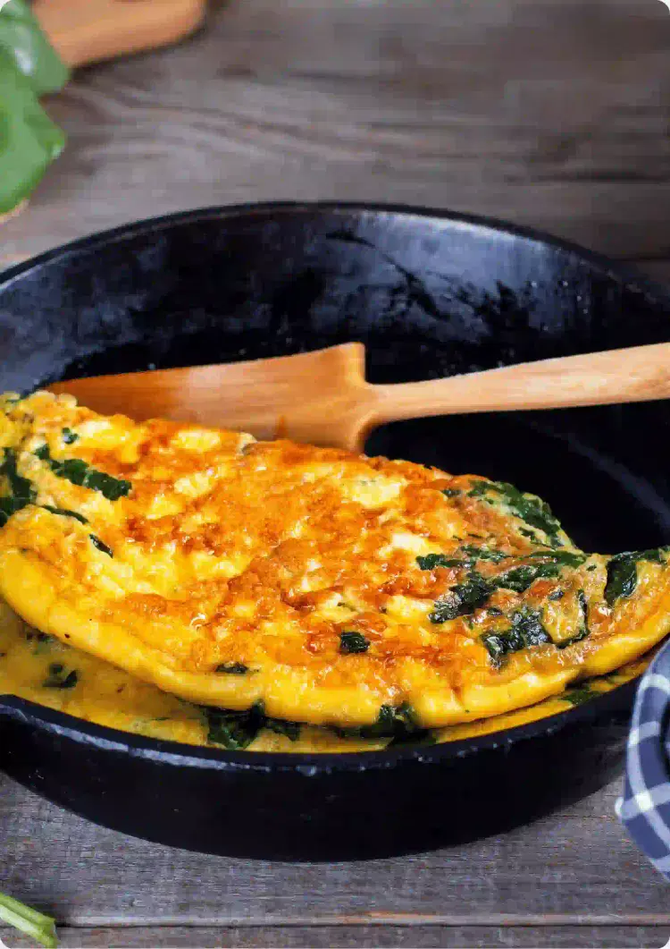 omelette de espinaca